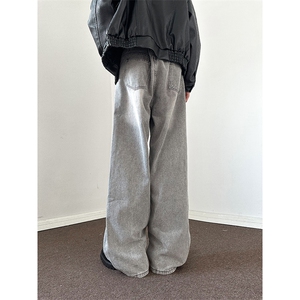 903-AK8011-特P45  【S-3XL】 潮烟灰复古牛仔裤 ！1图片