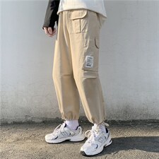 秋季潮牌ins束脚裤男宽松韩版百搭休闲直筒九分工装裤子H61-p35，男装工装外套，星座1008-2