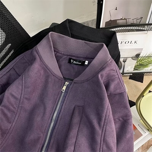 麂皮绒棒球服外套男士春季 A679 P75图片