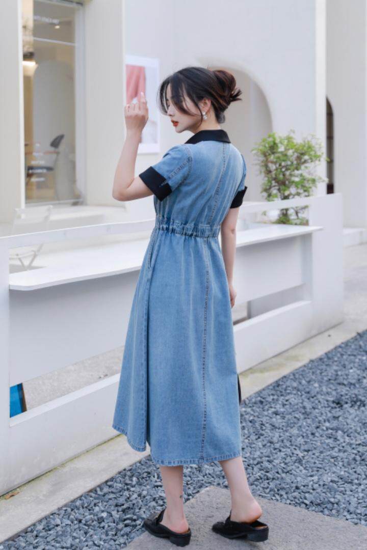 2023年夏装牛仔连衣裙，女装连衣裙，贻思茗