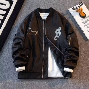 美式字母刺绣夹克男春秋款学生休闲棒球服潮牌防风外套JK79/P50图片