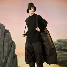 美式韩版长款黑金情侣外穿背带白鸭绒羽绒服连帽，男装羽绒服，星座301D-5(原星座1415）