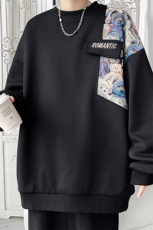 2024春季新款旋律风车大码刺绣拼接卫衣M-5XHW23592-特P30，男装卫衣，电商A022