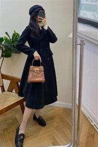 独屿 收腰赫本大衣 现货,其它,独屿