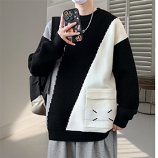 潮流毛衣百搭男春秋美式潮牌宽松休闲针织衫BX726-P63，男装针织衫/毛衣，星座1105-3