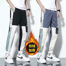 秋冬工装裤男加绒休闲裤青少年束脚潮流加厚长裤子716-p35加绒40，男装工装外套，星座1008-2