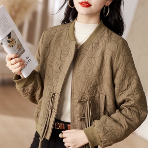 新中式流苏盘扣外套女2025春秋新款小个子宽松百搭休闲棒球服夹克图片