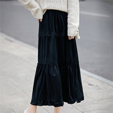 2025年秋季A型时尚百搭通勤简约休闲大摆裙，女装半身裙，朝贺羊绒