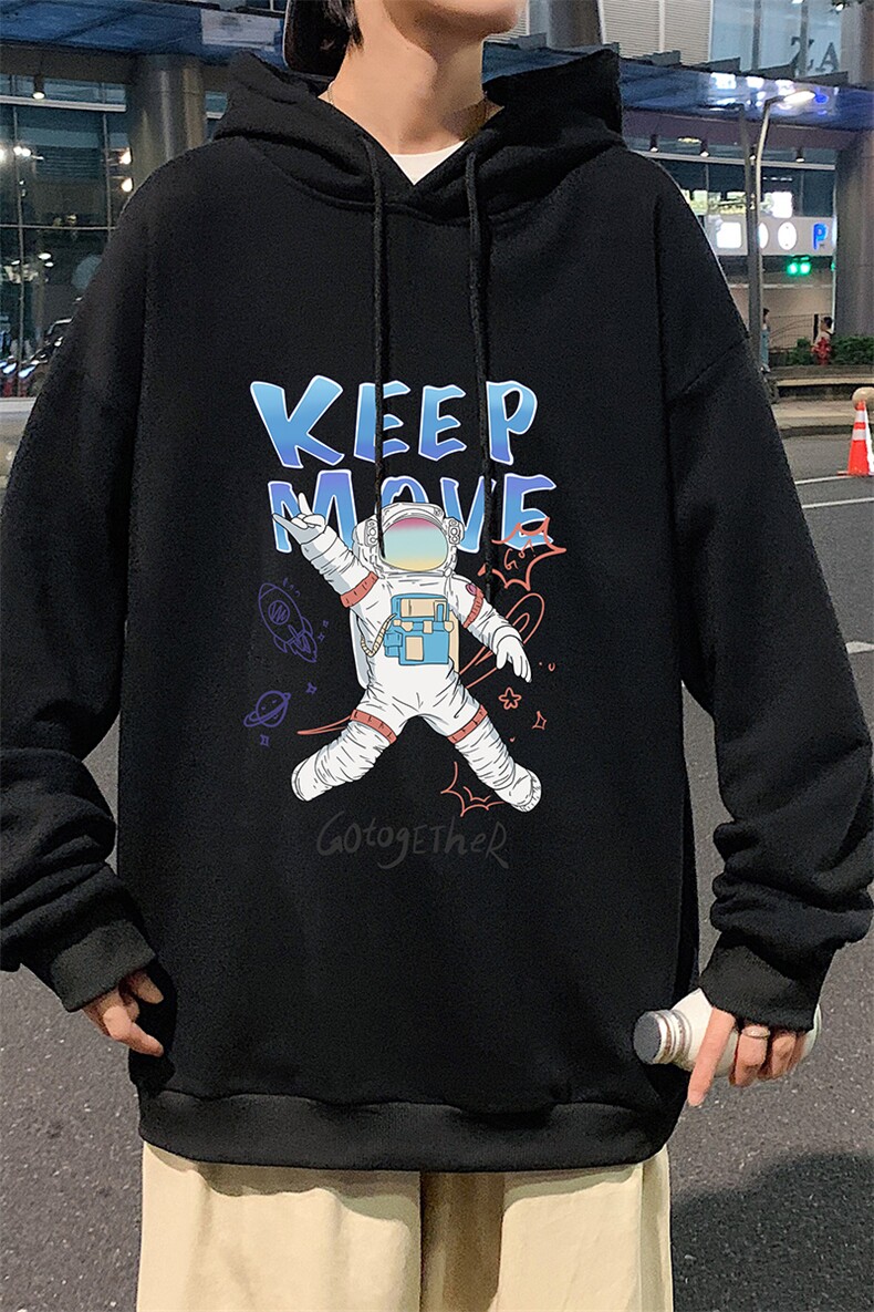 WY2175-P35加绒款-P40纯棉连帽卫衣男大码运动帽衫宽松薄外套男,男装卫衣,电商A040