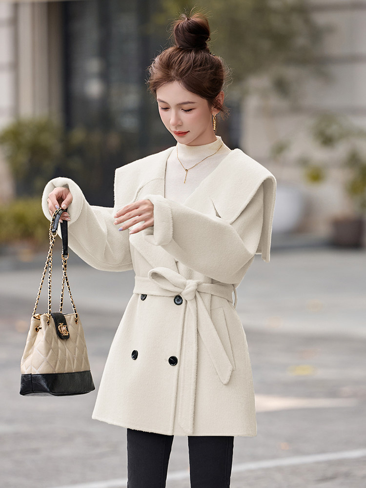 双面羊毛大衣女高级感时尚减龄今年流行毛呢外套2025年冬季,女装双面呢大衣,琦鑫阁（原依鑫阁）