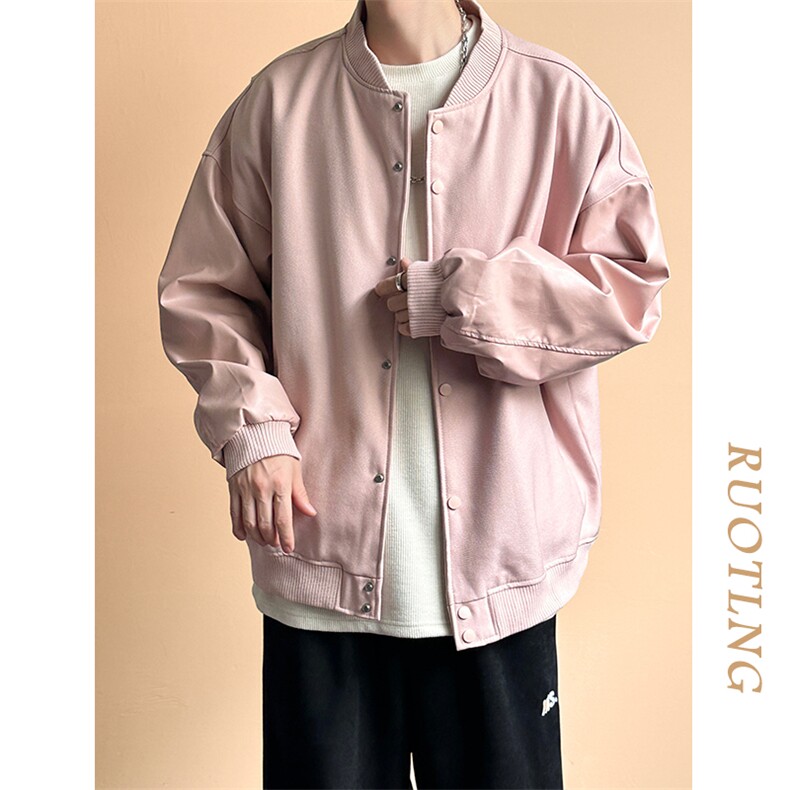 主推现货拼接皮衣夹克外套男休闲棒球服A351-AP2516-P95,男装夹克,电商A351