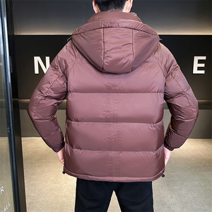 L-4XL  冬季新款连帽短款纯色棉衣男 Y9922-P175图片