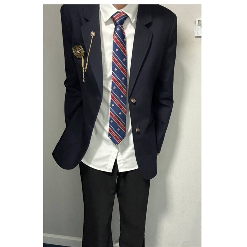 日系学院三色两粒扣DK制服套装西装衬衫西裤校金属胸针,男装西服,星座506A