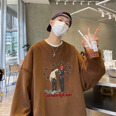 特P25控48秋冬新款男士圆领卫衣宽松休闲日常百搭上衣WQ2440，男装卫衣，电商B370