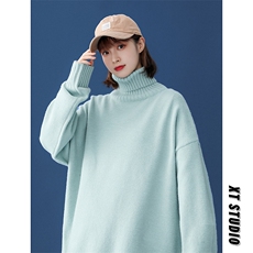 @中性风冬新款2021毛衣高领纯色针织衫上衣A125-C013-P65女类，男装针织衫/毛衣，电商A125
