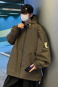 JKA701 P68可二开港风冲锋衣百搭休闲宽松夹克外套男图片
