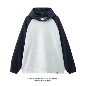 M-6XL 380克秋季新款大码插色连帽套头卫衣109-W23617-P55图片