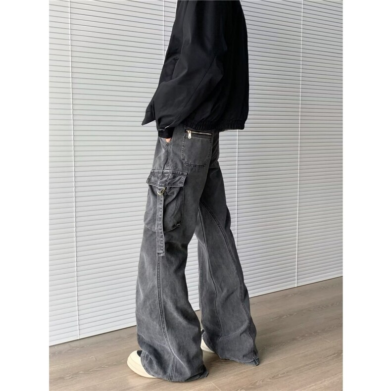 美式高街vibe绑带设计感工装牛仔裤男做旧长裤NZ810-P62,男装牛仔裤,星座308B-2