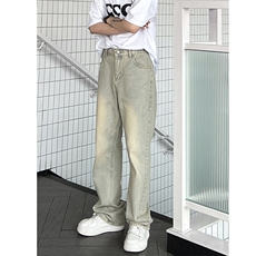 B221美式ins高街小众百搭纯色微喇牛仔裤LK22087-P55控78，男装牛仔裤，电商B221