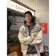 美式高街棒球服外套男款春秋季字母印花飞行员夹克高级感短款上衣，男装夹克，星座218-8