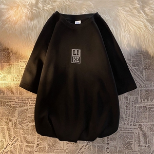 新款夏季短袖珠地面料宽松简约落肩男士T恤ZDY3409-P46图片