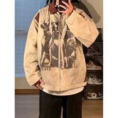 美式复古做旧废土风工装外套男款机车风夹克撞色潮流JK612，男装夹克，星座1116A（原606A-3）
