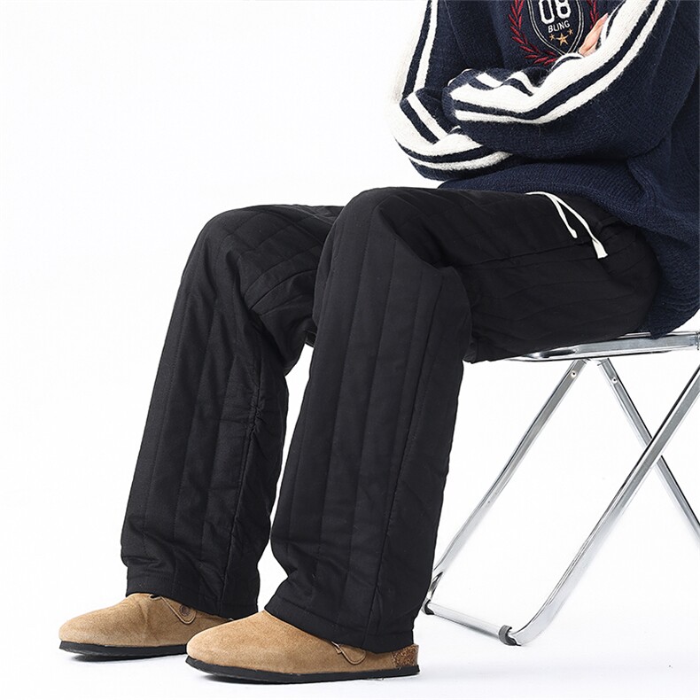 8XL-M加厚夹棉保暖长裤棉麻绗缝竖格休闲裤加棉棉裤K9111P68控88,男装棉衣,电商D206-1