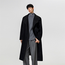 原创毛呢大衣男中长款风衣男长款大码男F729款P125数据白底C，男装风衣，星座401