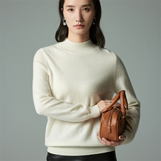 2025年秋季时尚百搭通勤简约休闲经典半高领，女装针织衫/毛衣，圣暖羊绒
