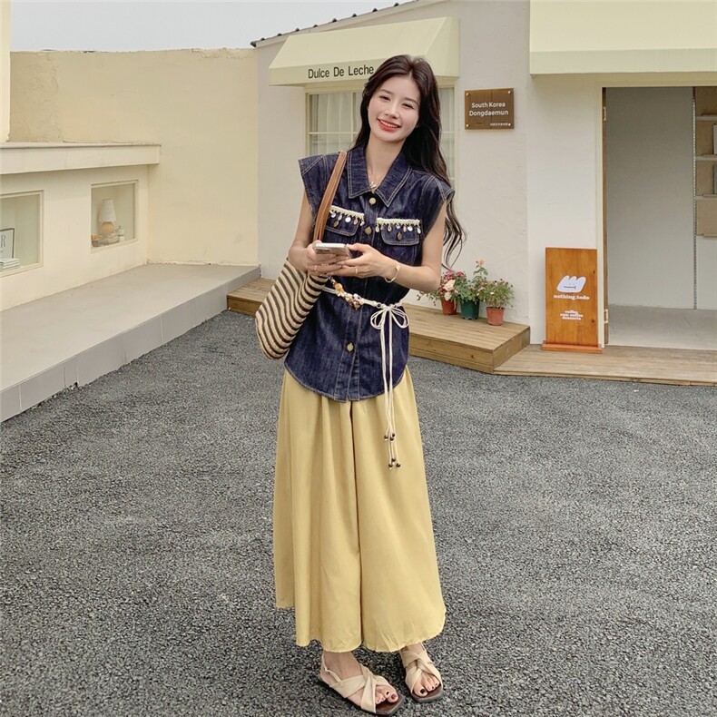 夏季新品薄款牛仔上衣+半身裙时尚套装2c307-8820-p155k218,女装套装/套裙,2C307