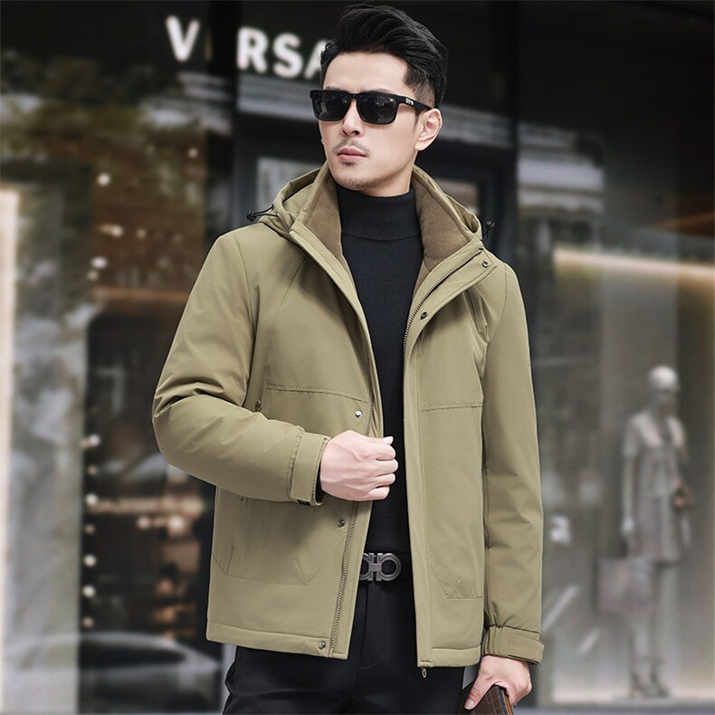 90鸭绒商务休闲连帽基础羽绒服大货主推，男装羽绒服，钱塘207-1