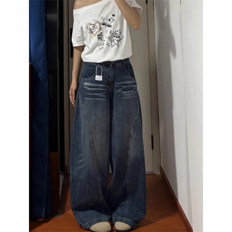 小众弯刀牛仔裤女秋季新款休闲百搭弯刀牛仔长裤N984-P54,男装牛仔裤,星座208-5