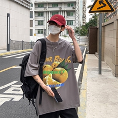 落肩袖重磅短袖t恤夏创意水果印花港风半袖上衣XZ514-2-1295-P28，男装T恤，星座514-2(原B239)