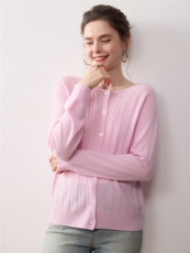 2025秋冬季新款100%纯山羊绒衫女款圆领麻花针织开衫外套针织开衫，女装针织衫/毛衣，暖绒情旗舰店