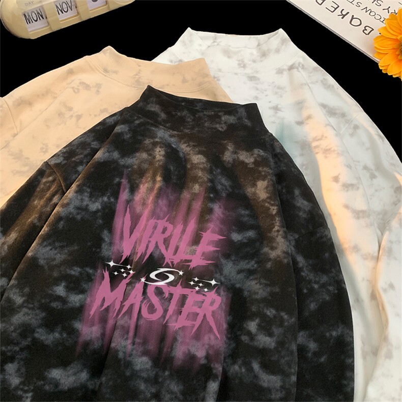 260克重磅扎染德绒半高领打底衫【有货】C403A-DR25240ZR-P25，男装T恤，电商C403A