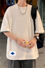 JT55061-P25假两件短袖t恤男大码胖子半袖体恤半截袖港风，男装T恤，电商A040