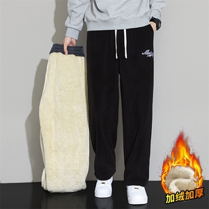 217-2-NK556-P45 冬季新款羊羔绒加绒加厚直筒休闲裤男大码卫裤图片