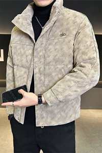 标50羽绒服男白鸭绒保暖外套PU皮字母印花上衣B317/Y539/P215图片