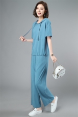 运动服休闲套装新款中年妈妈减龄棉短袖卫衣两件套，女装套装/套裙，天丽