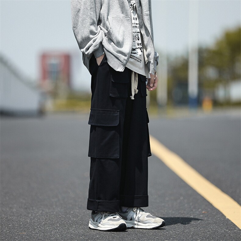 秋季休闲裤日系宽松工装裤复古长裤男士227-2*K312*P55控78,男装休闲裤,星座227-2