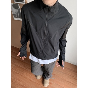 夏季新款轻薄网眼防晒衣男户外凉感透气立领长袖上衣情侣防晒外套图片