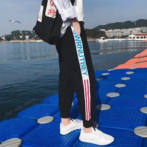 春季新款束脚裤休闲裤卫裤条纹运动裤男士小脚哈伦长裤潮DS87T图片
