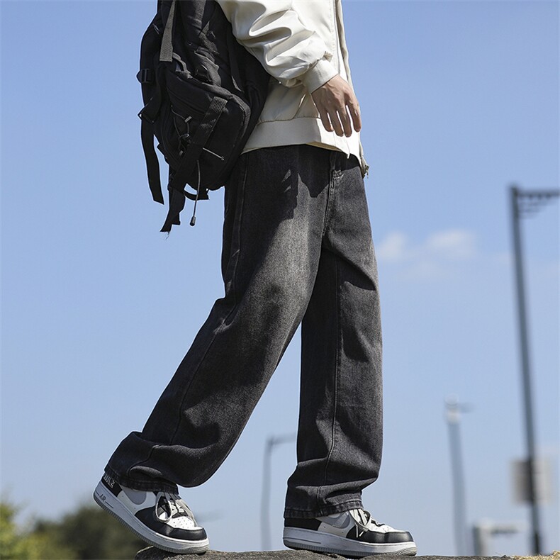 美式潮流高街复古宽松水洗牛仔裤KN01P50,男装牛仔裤,电商D325