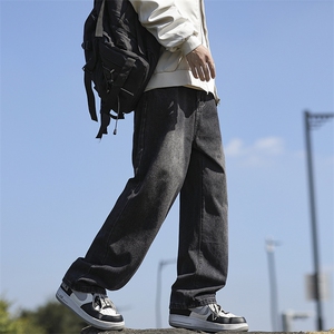 美式潮流高街复古宽松水洗牛仔裤KN01 P50图片