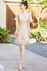 改良旗袍连衣裙女2024夏季新款高级感新中式国风小个子年轻款少女，女装连衣裙，艾仟回(原伊仟回)