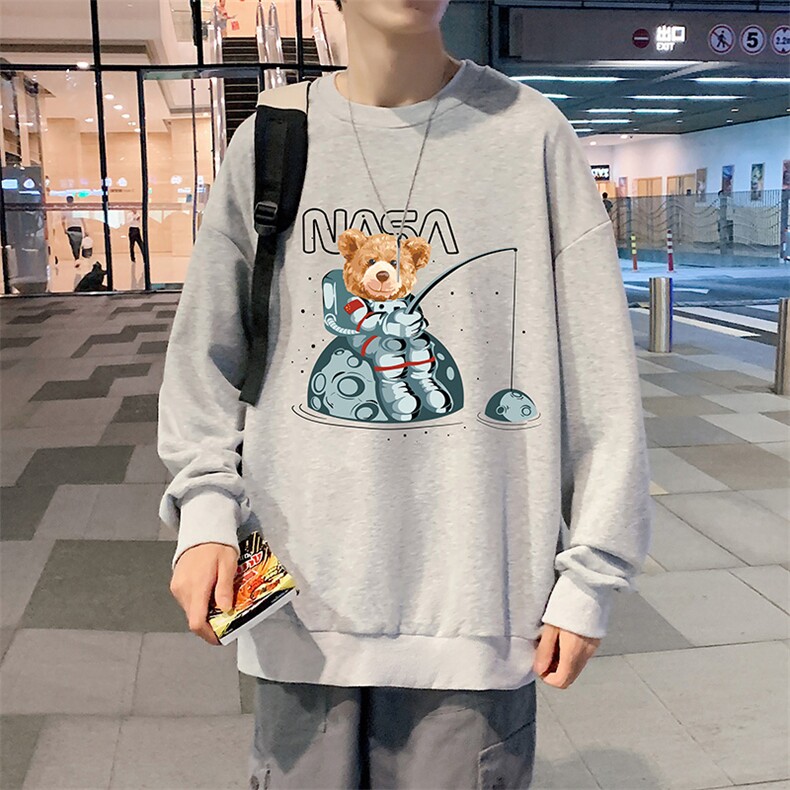 S6251-P28秋季圆领卫衣男大码韩版宽松长袖外套,男装卫衣,电商A040