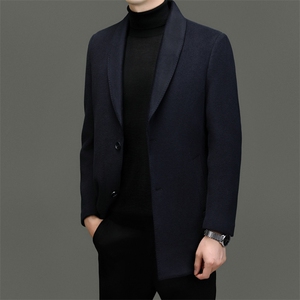 CKM23619钱塘2020-2商务休闲简约冬季厚款中年男士毛呢外套P820图片