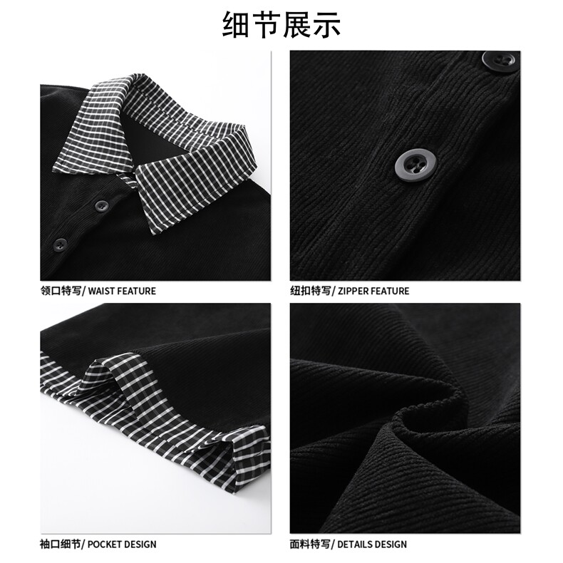 情侣同款经典时尚百搭格纹拼接复古休闲潮流POLO衫HY732P45控68,男装Polo衫,电商A102B