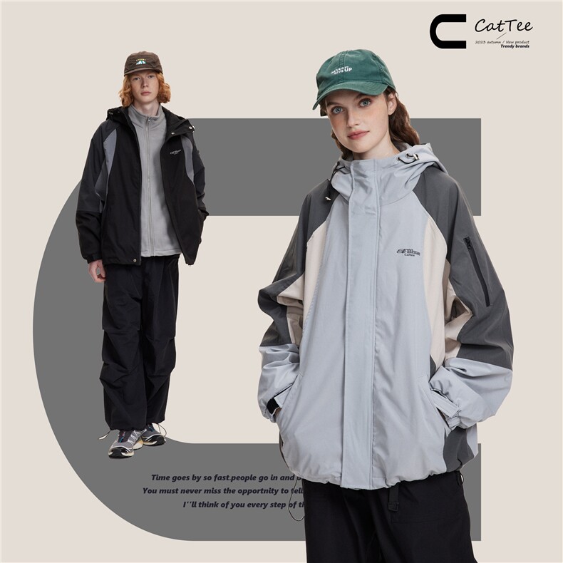 2025秋模特图新款三合一防水冲锋衣夹克外套--5113控价298，男装夹克，电商S012（CATTEE）