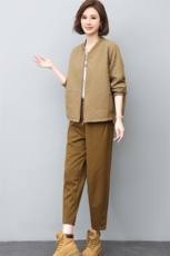 妈妈外套绿色卫衣小衫2025春秋新款中年女士时尚休闲薄款夹克上衣，女装套装/套裙，璐依舞